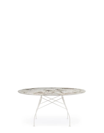 Glossy XXL Ø150 cm Table White Nature Tundra