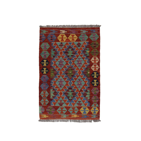 Wool kilim afghan rug multicolored 100109 120x80