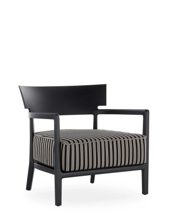 Cara Mat Outdoor Armchair Black Light Brown Stripes