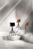 C.Koya Basic Veneer Stołek Ciemne Drewno Czarny FSC™