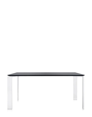  Four Rectangular 158x79 cm Stół Biały Czarny