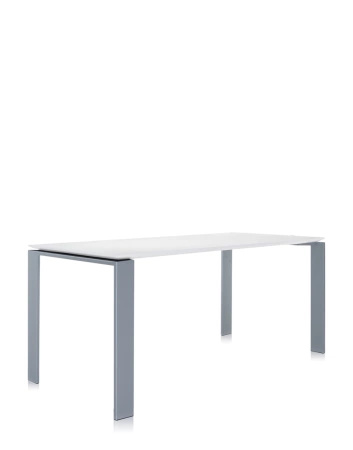  Four Rectangular Stół Aluminiowy Biały