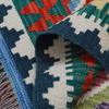 Wool kilim afghan rug multicolored 100025 133x78