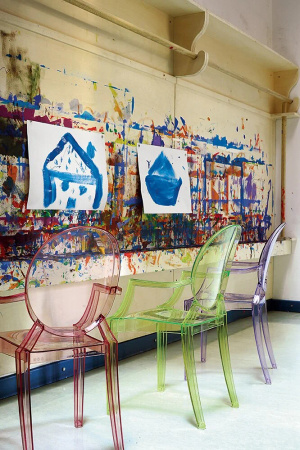 Loulou Ghost School Chair Blue