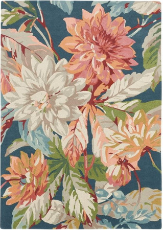 Sanderson Dahlia Rosehip Teal Carpet 050608