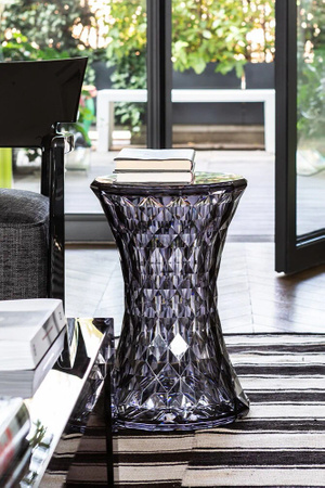 Stone Metal Stolik Pomocniczy Chrom