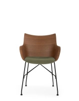 Q/Wood Soft Krzesło Ciemne Drewno Zielony FSC™