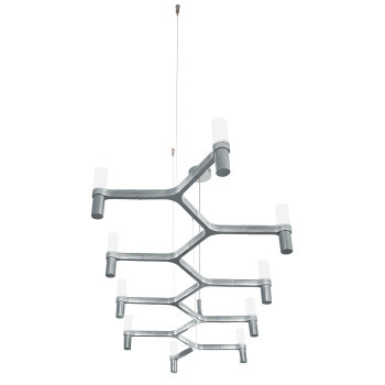 Nemo Crown Plana Linea Pendant Lamp Polished Aluminum