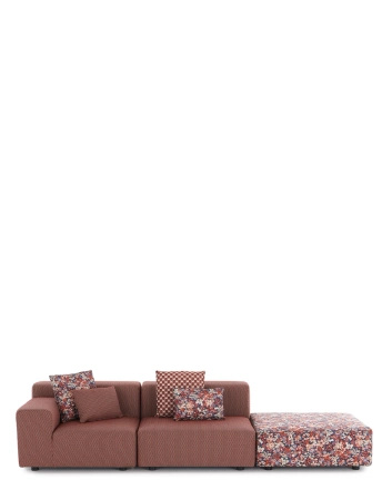 Plastics Outdoor Liberty 2 Seater + 1 Pouf Artemis Sofa Rusty