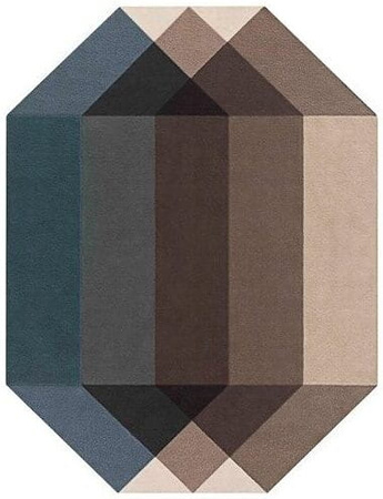 Gan Diamond Wool Blue-Brown Carpet
