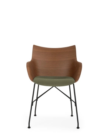 Q/Wood Soft Krzesło Ciemne Drewno Zielony FSC™