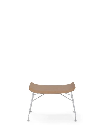 S/Wood Slatted Ash Footrest Light Wood Chrome Plated FSC™