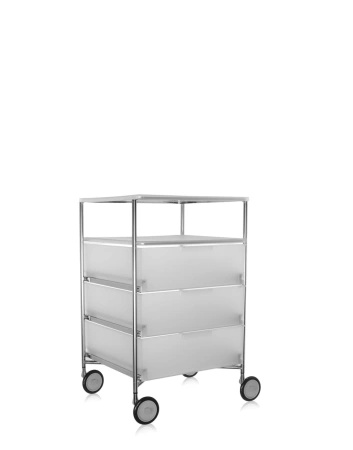 Mobil 3 Drawers / 1 Shelf With Wheels Dresser White