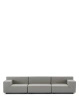 Plastics Tech Fabric Three-Seater Sofa Gray