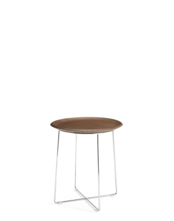 AL Wood Dark Wood Table - Chrome Plated