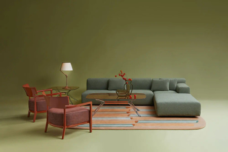Blast Rectangular Table Transparent Brown Pink