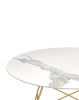 Glossy Marble Round Ø118 cm Table Gilded White