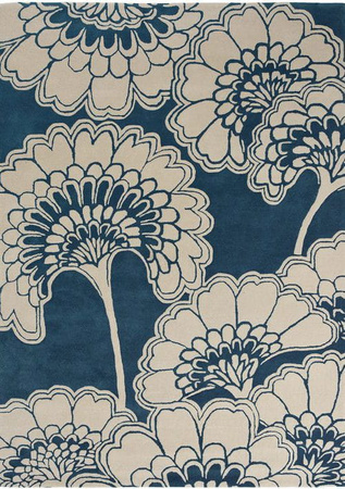 Florence Broadhurst Japanese Floral Midnight rug 039708