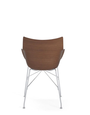 Q/Wood Basic Veneer Chair Dark Wood Chrome FSC™