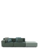 Plastics Outdoor Liberty 2 Seater + 1 Pouf Obi Check Sofa Green
