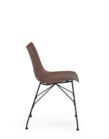 P/Wood Slatted Ash Chair Dark Wood Black FSC™