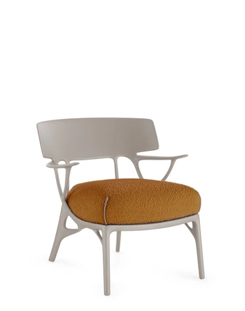 A.I. Lounge Bouclé Chair Gray Orange