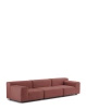 Plastics Outdoor Three-Seater Sofa Maroon