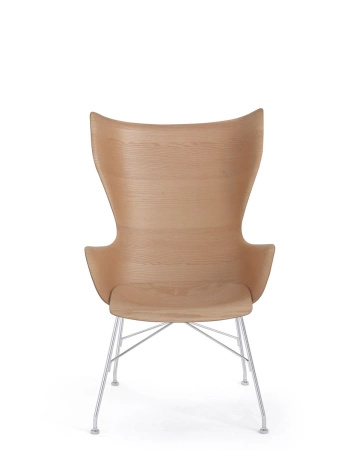 K/Wood Slatted Ash Chair Light Wood Chromed FSC™