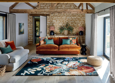 Sanderson Stapleton Park Navy Burnt rug 45318