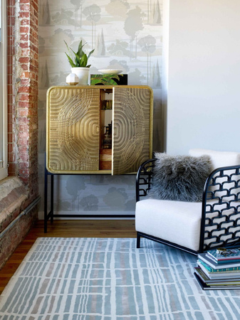 Florence Broadhurst Tortoiseshell Stripe Jade Carpet 039808