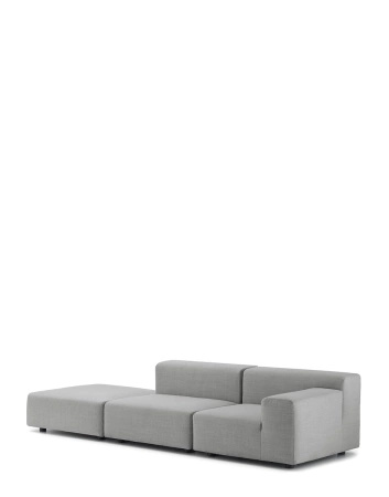 Plastics Outdoor Two-Seater + Pouf Sofa Gray