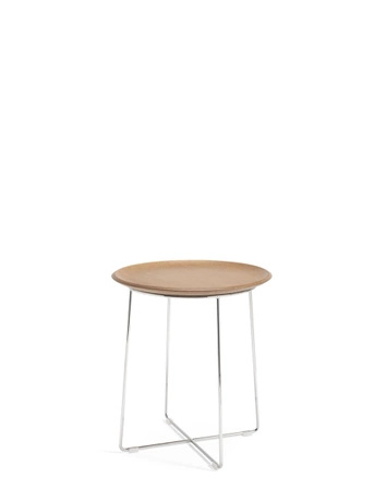 AL Wood Light Wood Table - Chrome Plated