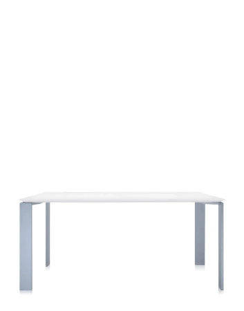  Four Rectangular 158x79 cm Stół Aluminiowy Biały
