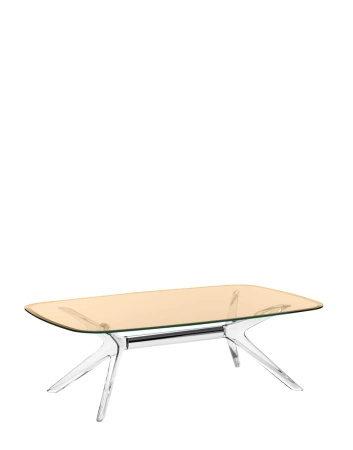 Blast Rectangular Table Transparent Chrome Brown
