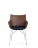 Q/Wood Basic Veneer Krzesło Ciemne Drewno Chromowany FSC™