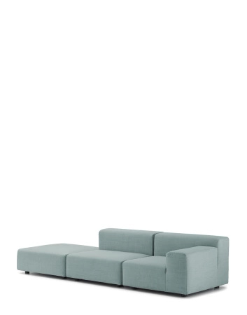 Plastics Outdoor Two-Seater + Pouf Sofa Green