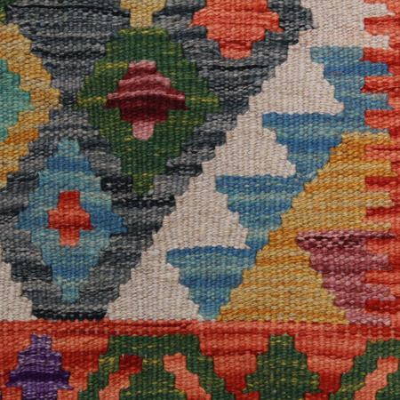 Wool kilim afghan rug multicolored 100100 128x81