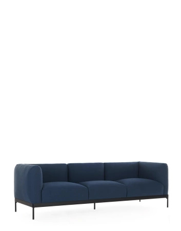 Asia Three-Seater Sofa (Cotone Plain) Blue