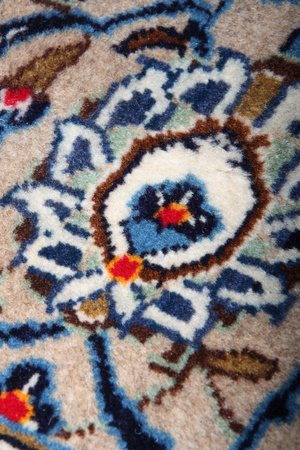 Kashan Cream Wool Carpet 84708 199x296