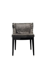 Mademoiselle Kravitz Chair Black Faux-Fur Snake Printed Fabric