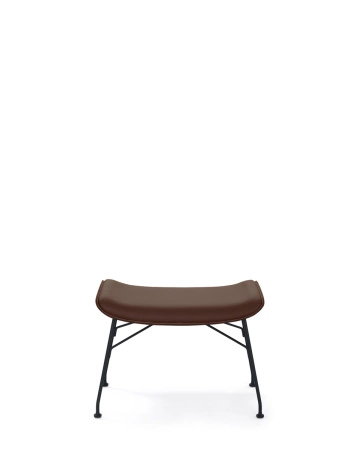 S/Wood Slatted Ash Footrest Dark Leather Black FSC™