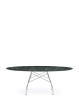 Glossy Marble Oval 192x118 cm Chrome Green Table