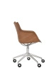 Q/Wood Basic Veneer Chair With Wheels Dark Wood Chrome FSC™