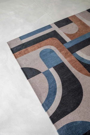 Louis de Poortere Module Carpet Camel Blue 9196