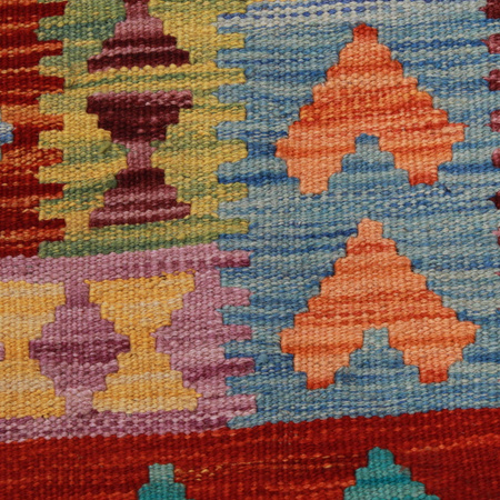 Wool kilim afghan rug multicolored 100460 245x175