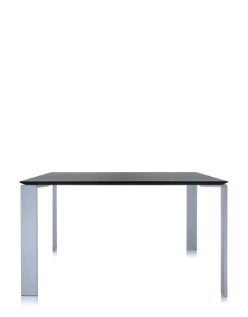Four Square Soft Touch 128x128 cm Aluminum Table Black