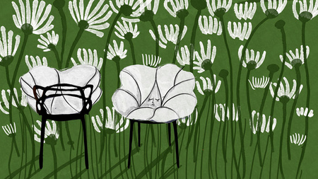 Alice's Flowers Poduszka Czerwony Paski