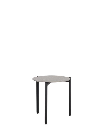 Undique Stolik Czarny Terrazzo Jasnoszary