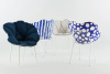 Alice's Flowers Pillow Blue Stripes
