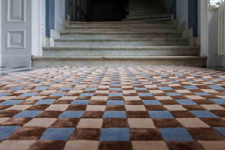 Magda Fornal Flicker Blue Beige Brown carpet 5016